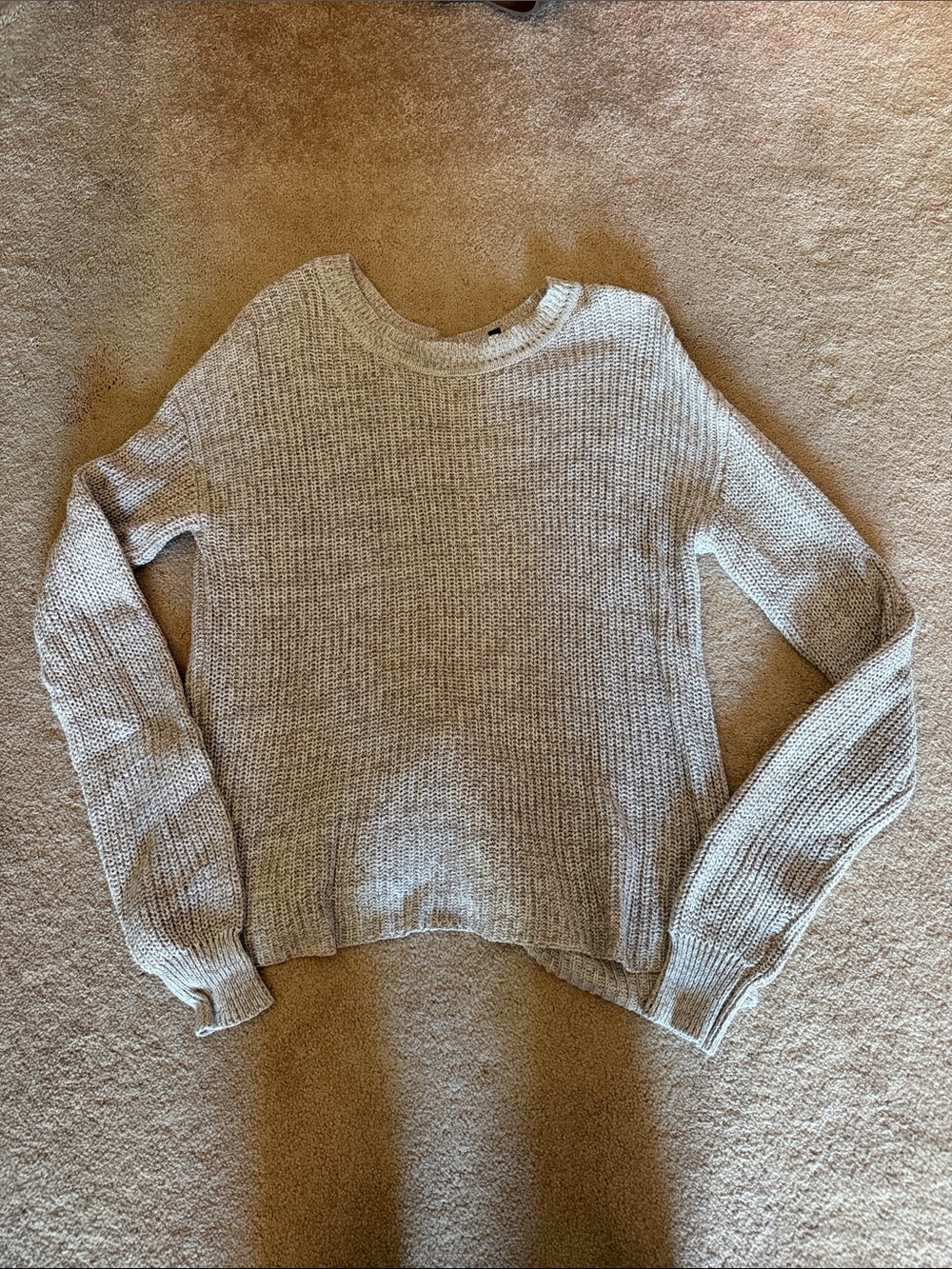 bobeau Light Gray Crewneck Knit Sweater